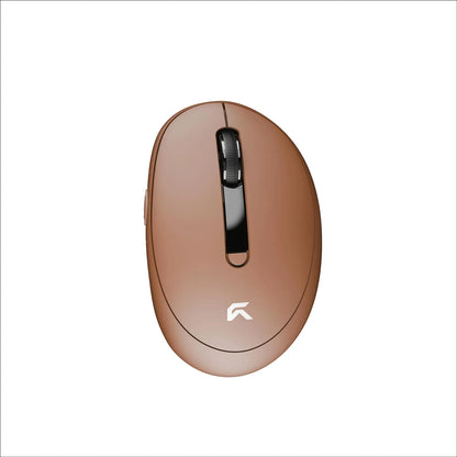 Top down view of Cybeart Pocket Wireless Ergonomic Mouse 2400 DPI Mocha Mousse with textured scroll wheel -tpstech.in