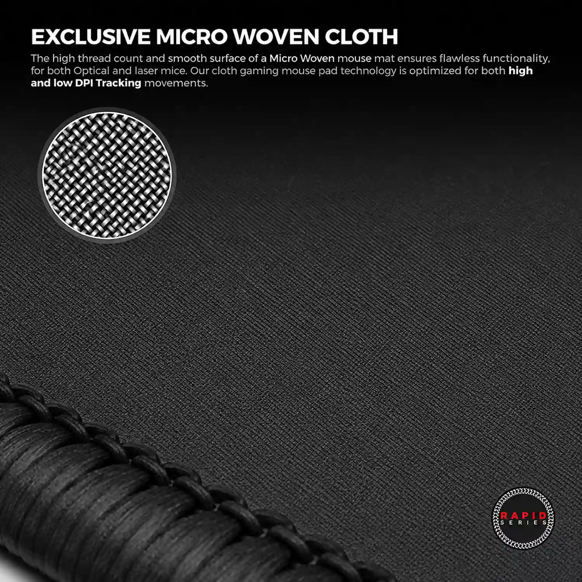 Cybeart Signature Edition Large Gaming Mouse Pad close up view of exclusive micro woven cloth texture -tpstech.in
