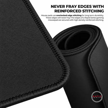 Cybeart Signature Edition Large Gaming Mouse Pad close up of durable never fray reinforced edge stitching -tpstech.in