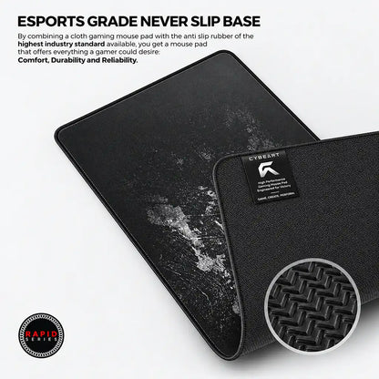 Cybeart Signature Edition XXL Gaming Mouse Pad showing anti slip rubber backing texture -tpstech.in