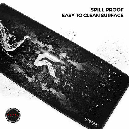 Cybeart Signature Edition XXL Gaming Mouse Pad water splash showcasing spill proof easy clean surface -tpstech.in