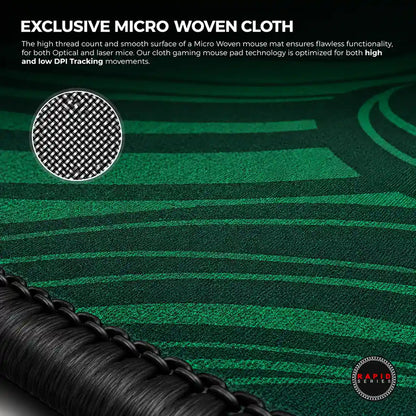 Cybeart Slytherin XXL Gaming Mouse Pad Spill-Proof Surface macro detail of micro woven cloth weave -tpstech.in