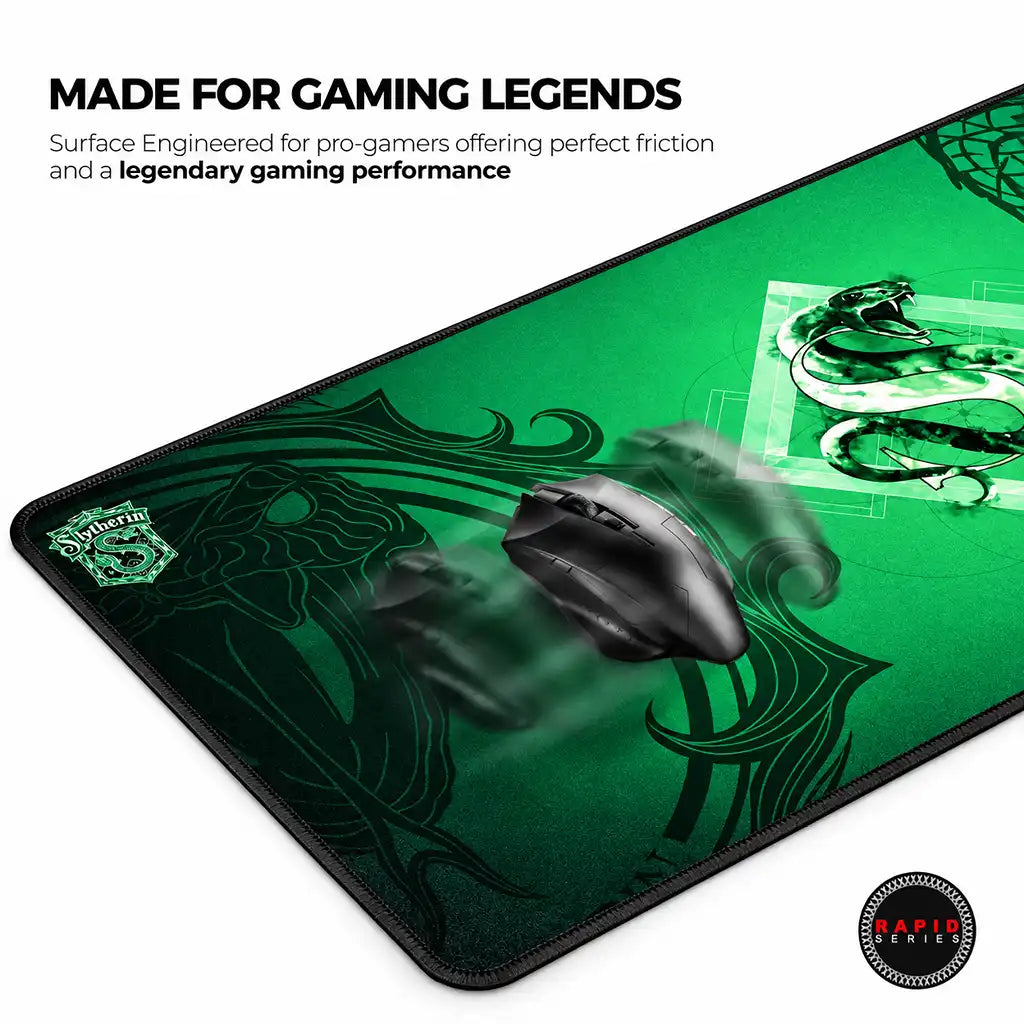 Cybeart Slytherin XXL Gaming Mouse Pad Spill-Proof Surface showing smooth mouse movement and glide -tpstech.in