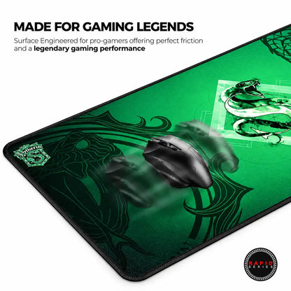 Cybeart Slytherin XXL Gaming Mouse Pad Spill-Proof Surface showing smooth mouse movement and glide -tpstech.in