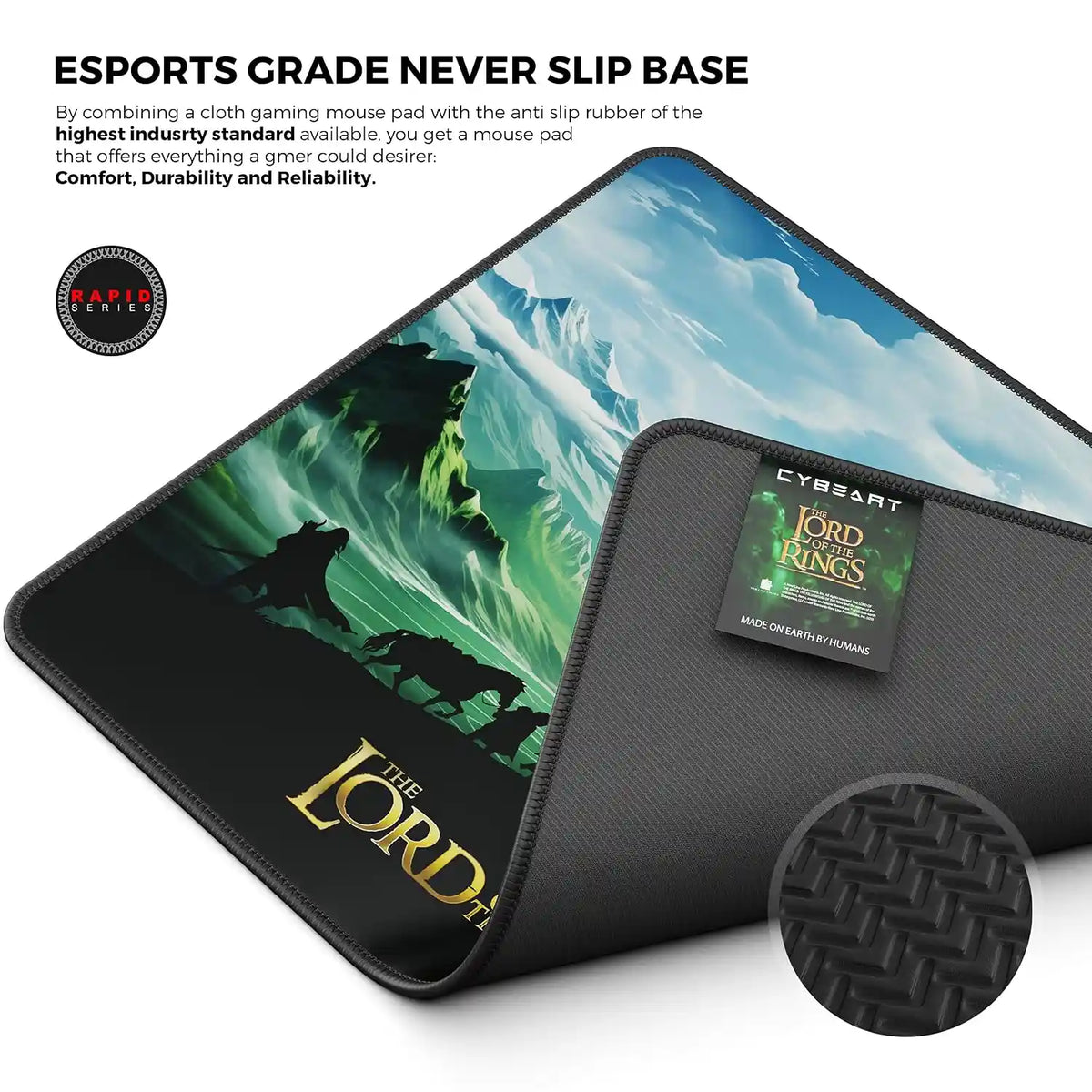 Cybeart The Lord of the Rings Gaming Mouse Pad Large textured esports grade anti slip rubber base - tpstech.in