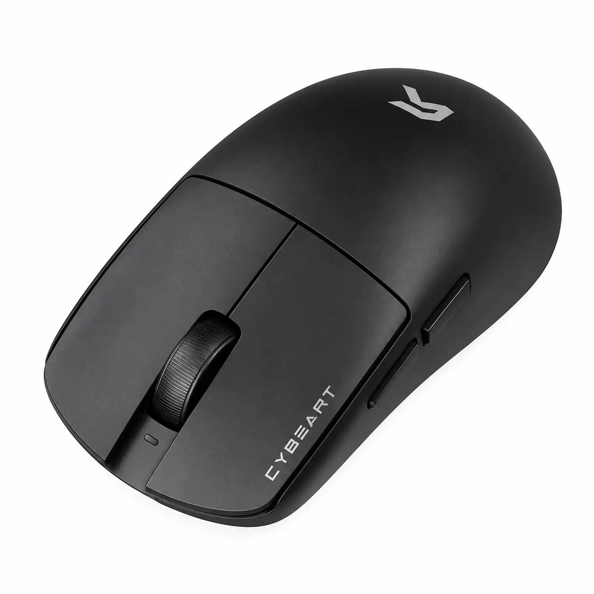 Isometric view of Cybeart Xeus Ultra-Light Wireless Gaming Mouse 8K Tri-Mode showcasing sleek matte black finish -tpstech.in