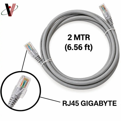 D-Link RJ45 Cat 6 UTP Patch Cord 2 meter 6.56 feet gigabit networking cable with connector close up tpstech.in