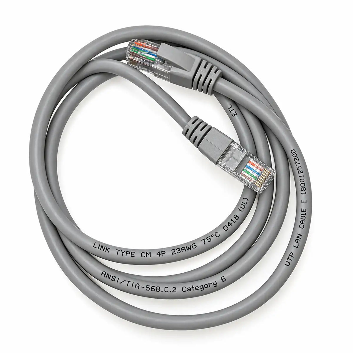 D-Link RJ45 Cat 6 UTP Patch Cord coiled grey ethernet cable with gold plated modular plugs tpstech.in