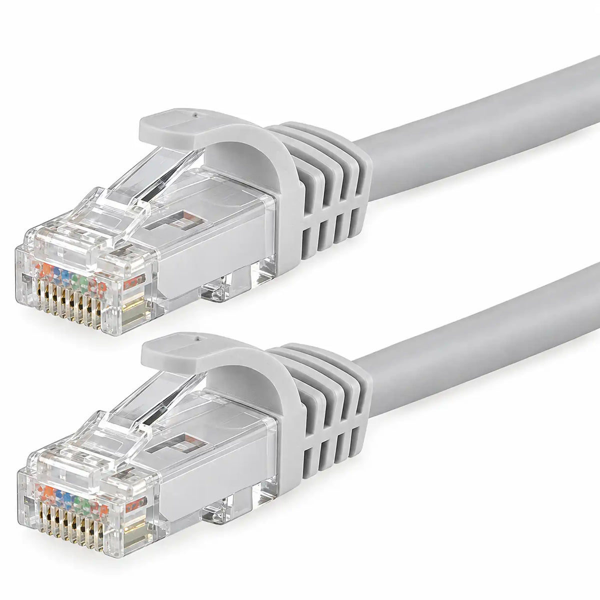 D-Link RJ45 Cat 6 UTP Patch Cord macro view of snagless RJ45 connectors and strain relief boots tpstech.in