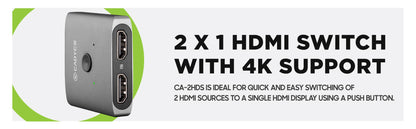 Cadyce CA-2HDS 2 x 1 HDMI Switch with 4K support
