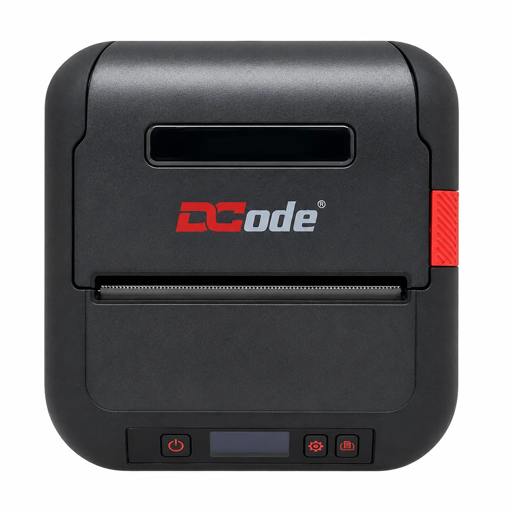 Dcode DC3M mobile direct thermal label printer with compact portable design for barcode, shipping label and receipt printing.