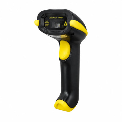 Dcode DC5112BT 1D laser barcode scanner front angle showing scan window and trigger button -tpstech.in