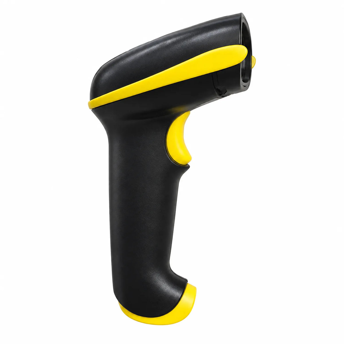 Dcode DC5112BT Bluetooth barcode scanner side profile with black and yellow handheld body -tpstech.in