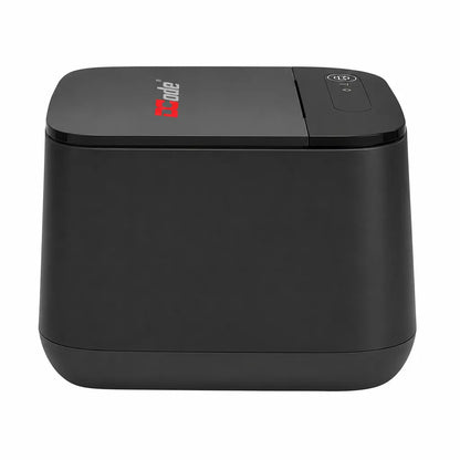 Side profile of Dcode DCRP20 compact 2 Inch thermal receipt printer designed for retail stores and POS counters.