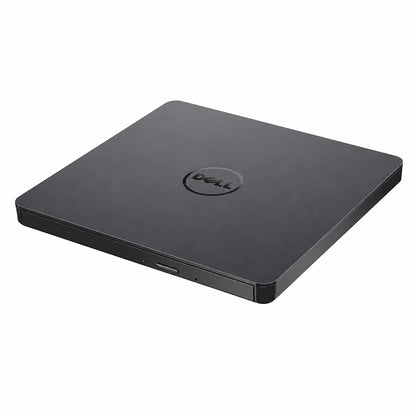 Dell DW316 USB Slim DVD±RW external optical drive shown from the right front angle highlighting its compact portable design.