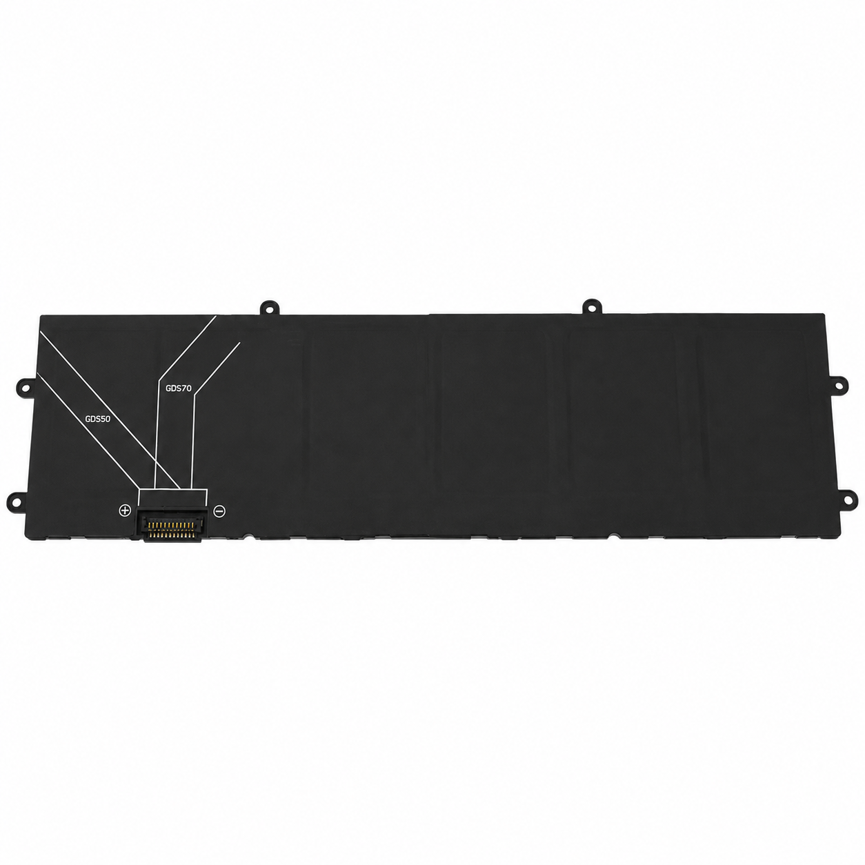 Front view of Dell DWVRR original 87Wh 11.4V Li-ion laptop replacement battery for compatible Alienware and Inspiron laptops.