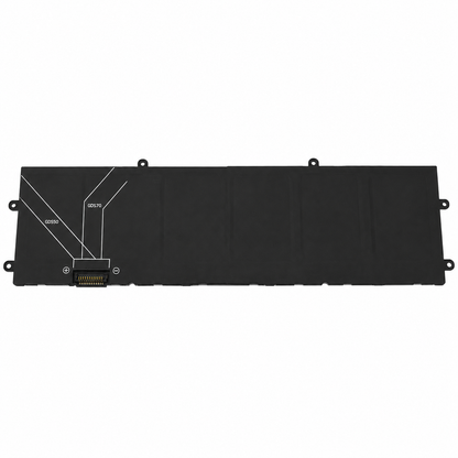 Front view of Dell DWVRR original 87Wh 11.4V Li-ion laptop replacement battery for compatible Alienware and Inspiron laptops.