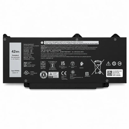 Rear view of Dell HM1H5-OEM 42WHR 11.4V 3-Cell Laptop Battery compatible with Precision 3480 3490 3580 3590 laptops -tpstech.in