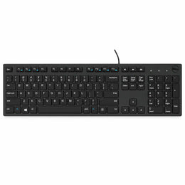 Dell KB216 Full-Size Wired Spill Resistance Keyboard with 3 Indicator Lights full layout top down view showing multimedia and function keys tpstech.in