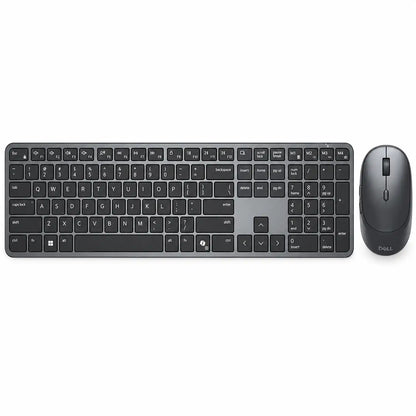 Dell Pro 7 KM726 Wireless Keyboard and Mouse Combo Bluetooth 6.0 top-down view showing full-size layout and optical mouse -tpstech.in