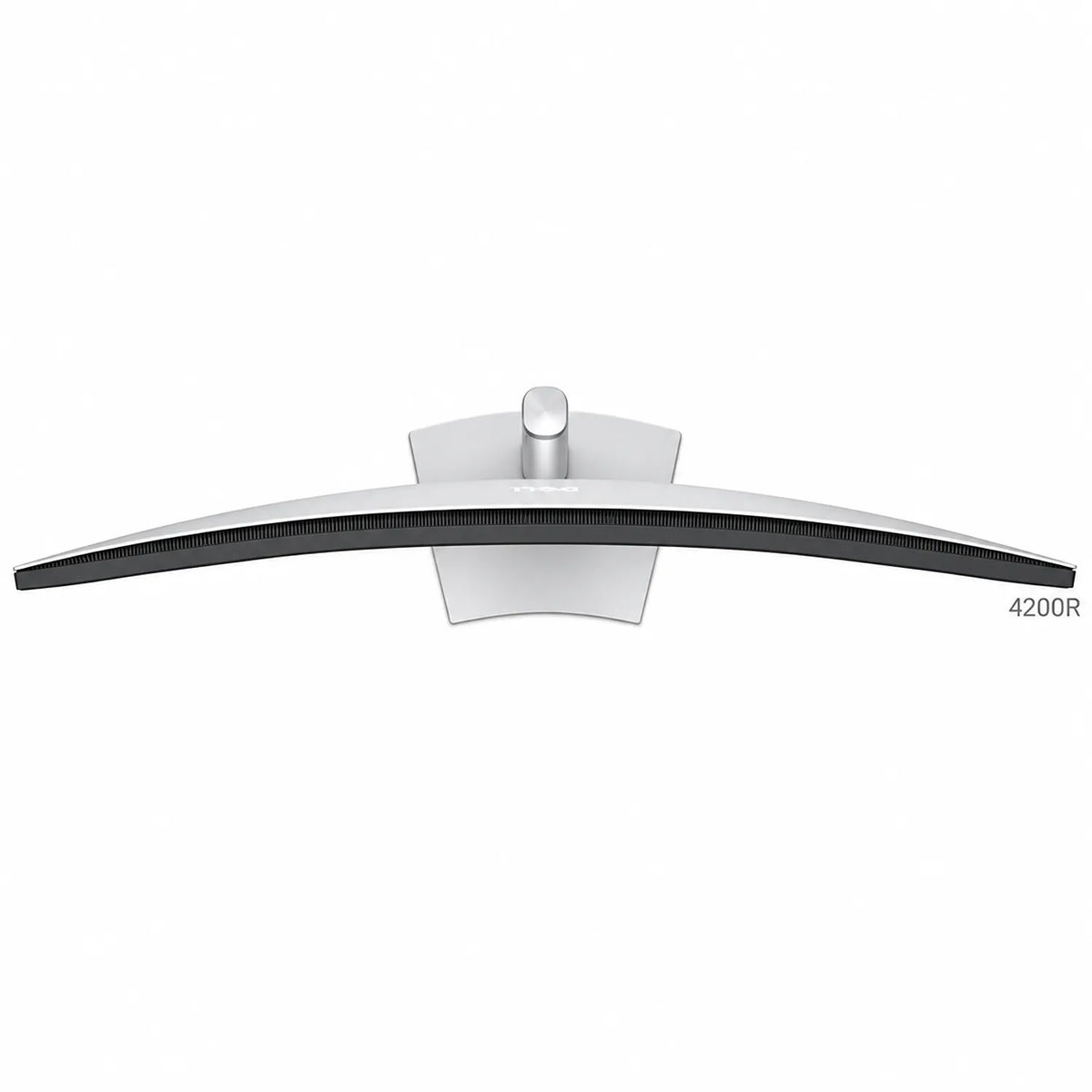 Dell UltraSharp U5226KW 52-inch 6K Thunderbolt Monitor top-down view showing 4200R screen curvature and ventilated silver chassis -tpstech.in