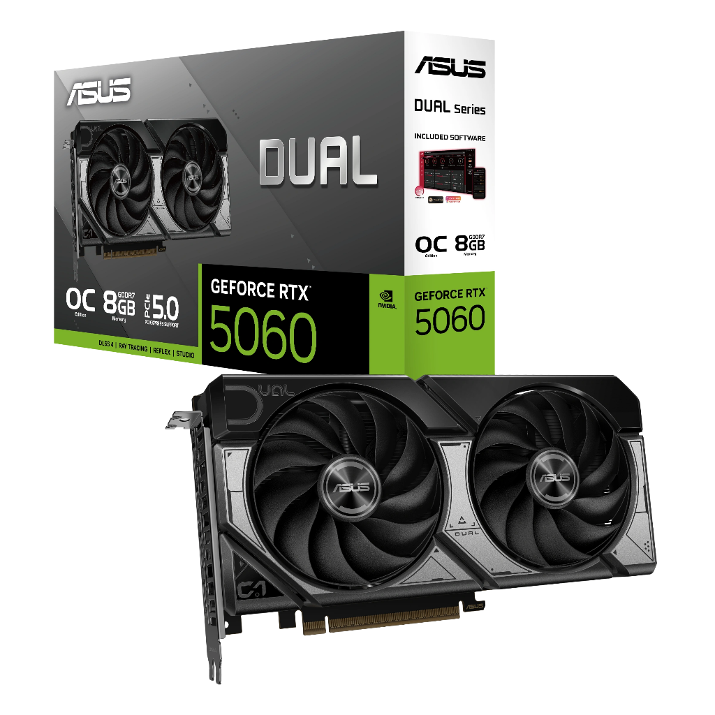 ASUS Dual GeForce RTX 5060 8GB OC GDDR7 Edition Graphics Card