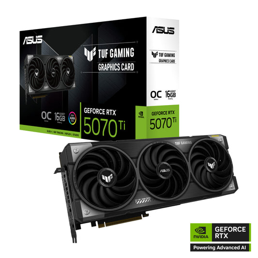 ASUS TUF Gaming GeForce RTX 5070 Ti 16GB GDDR7 OC Edition Triple Fan Graphics Card