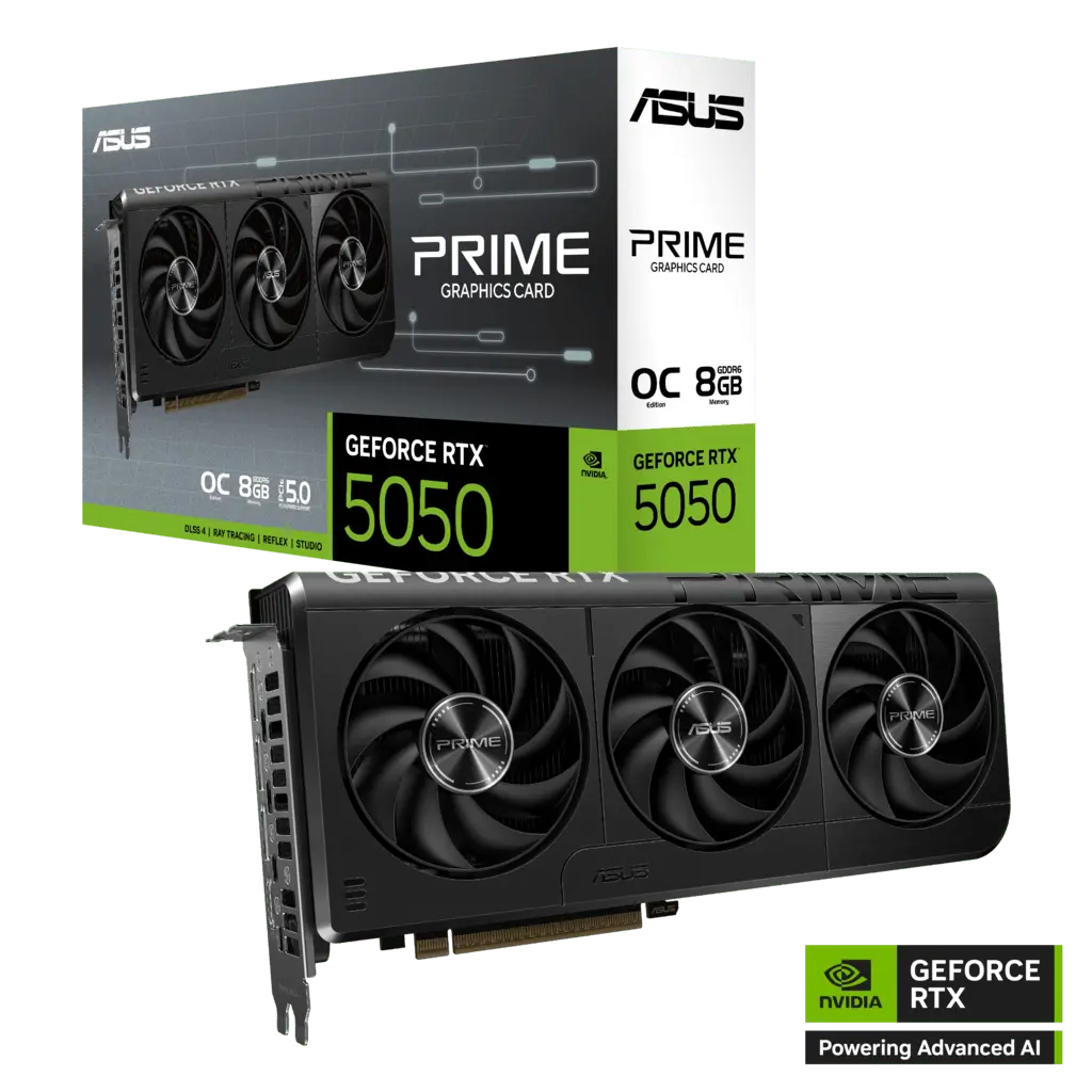 ASUS Prime GeForce RTX 5050 8GB GDDR6 OC Edition Graphics Card