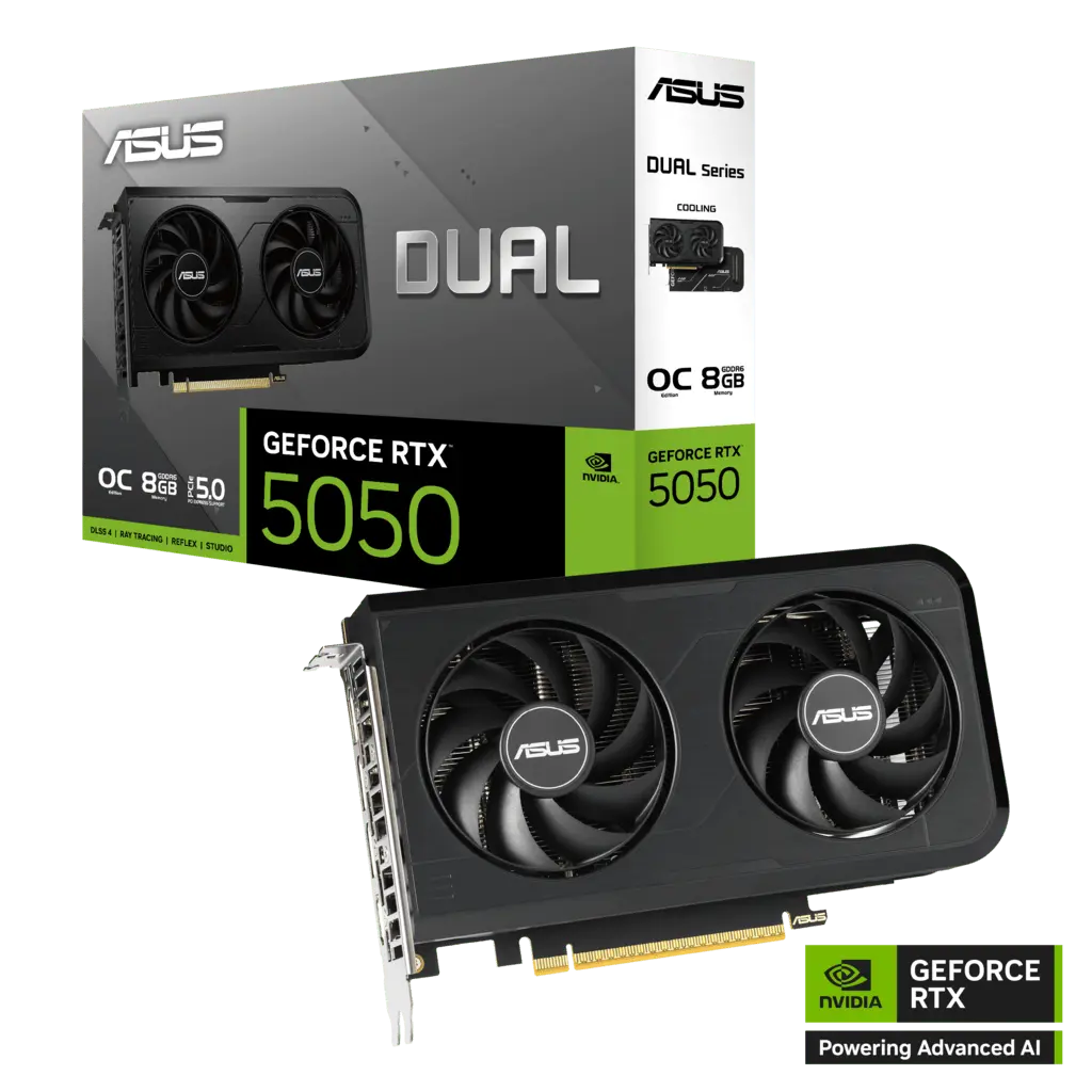 ASUS Dual GeForce RTX 5050 8GB GDDR6 OC Edition Graphics Card