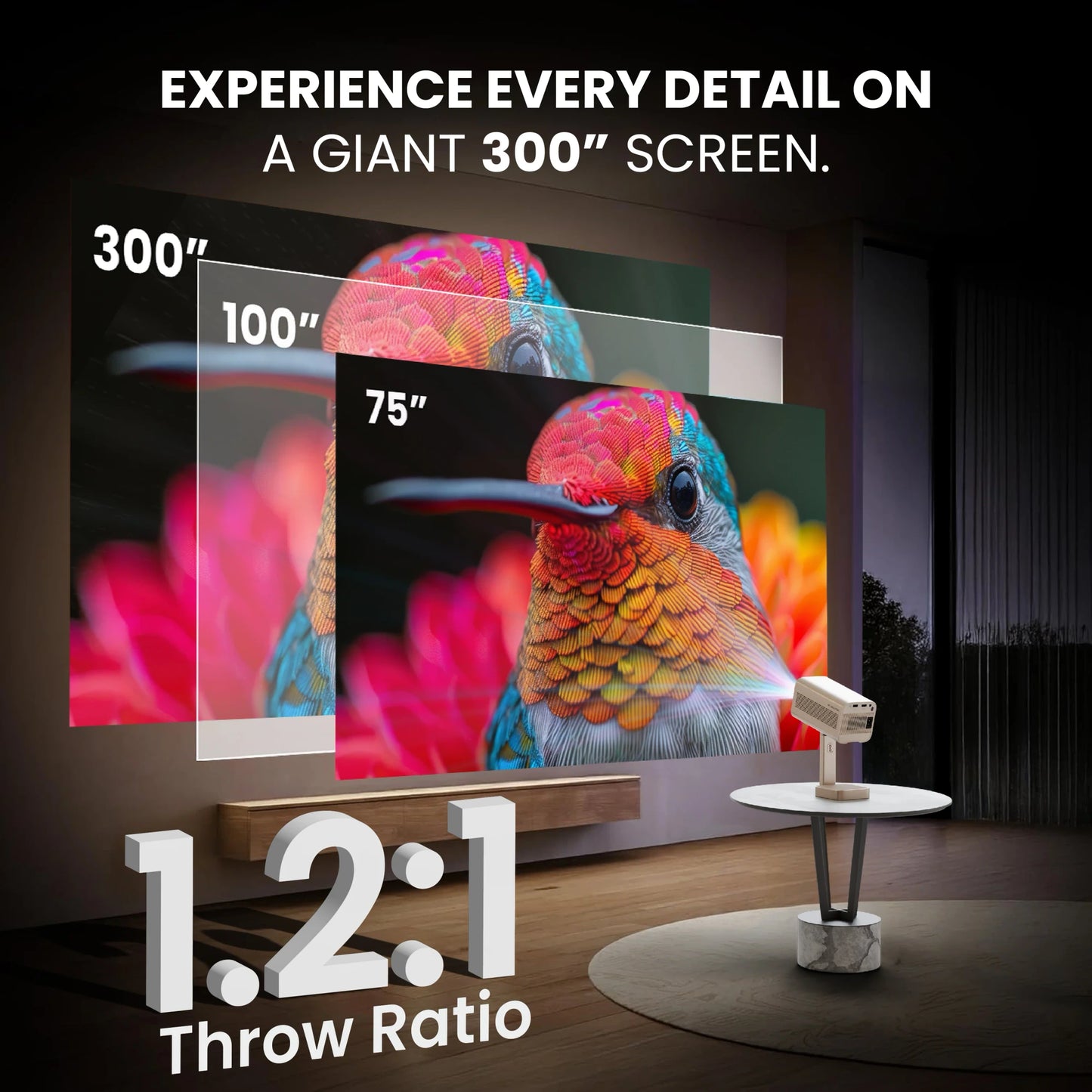 EGATE Atom 4X Plus Android Projector with Native 1080P & 4K Support