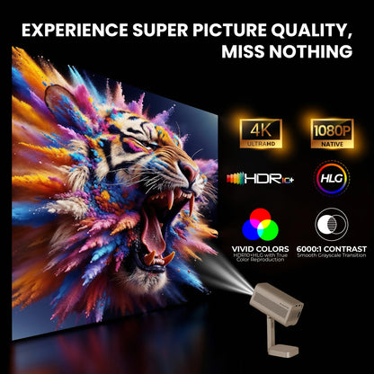 EGATE Atom 4X Plus Android Projector with Native 1080P & 4K Support