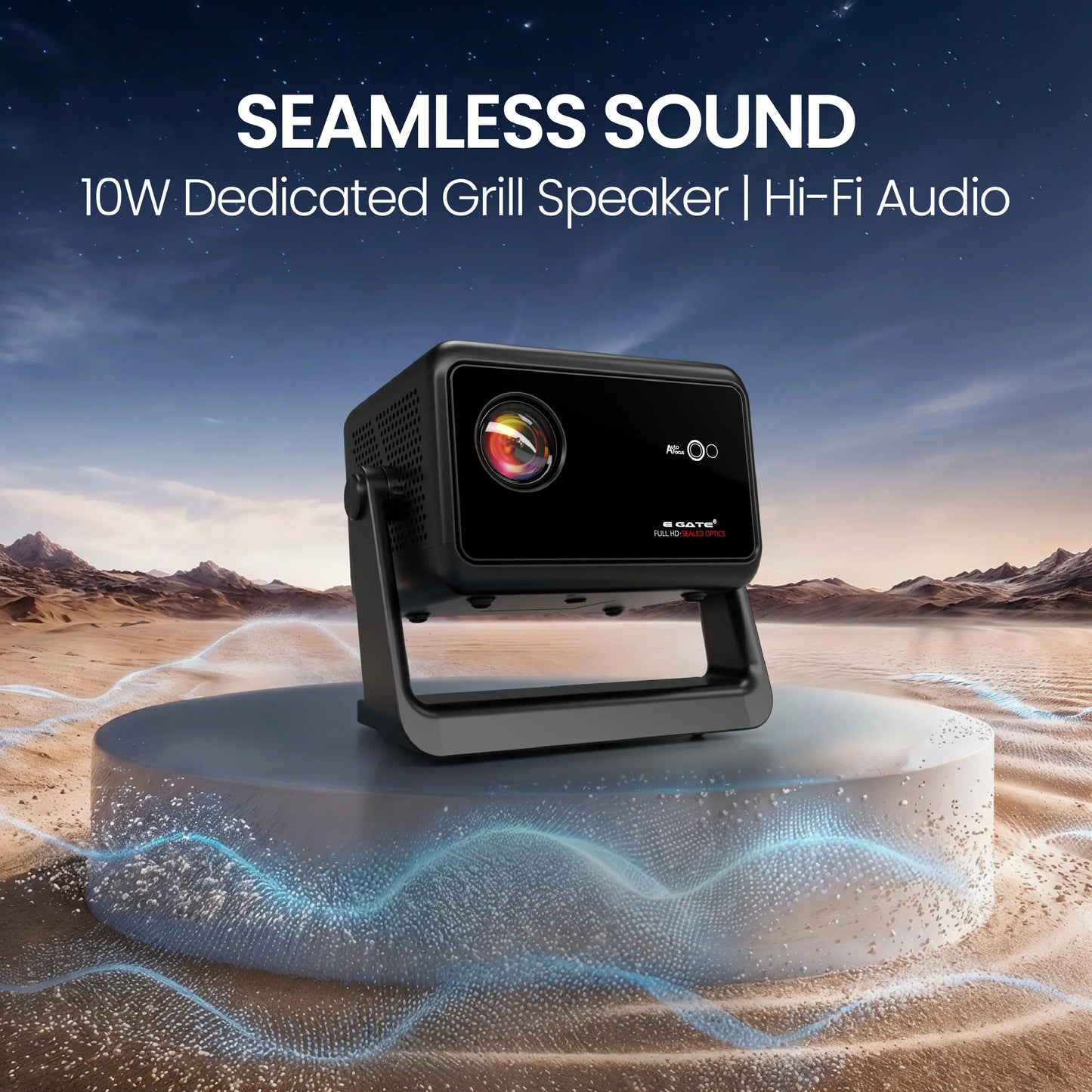 EGATE Duster 5X Android projector with 10W HiFi speaker and immersive audio output