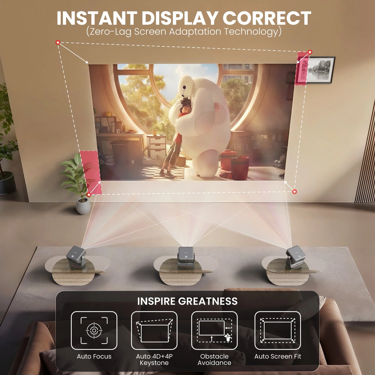 EGATE Zen 7X Google TV Projector Full HD Home Cinema with 4K Decoding