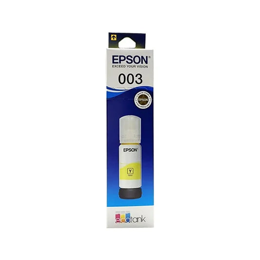 Epson 003 (C13T00V498) Yellow Ink Bottle 65ml Dye Based retail box front view compatible with Epson L3250 L3260 L5290 L3210 L3150 L3110 L1110 L1250 -tpstech.in