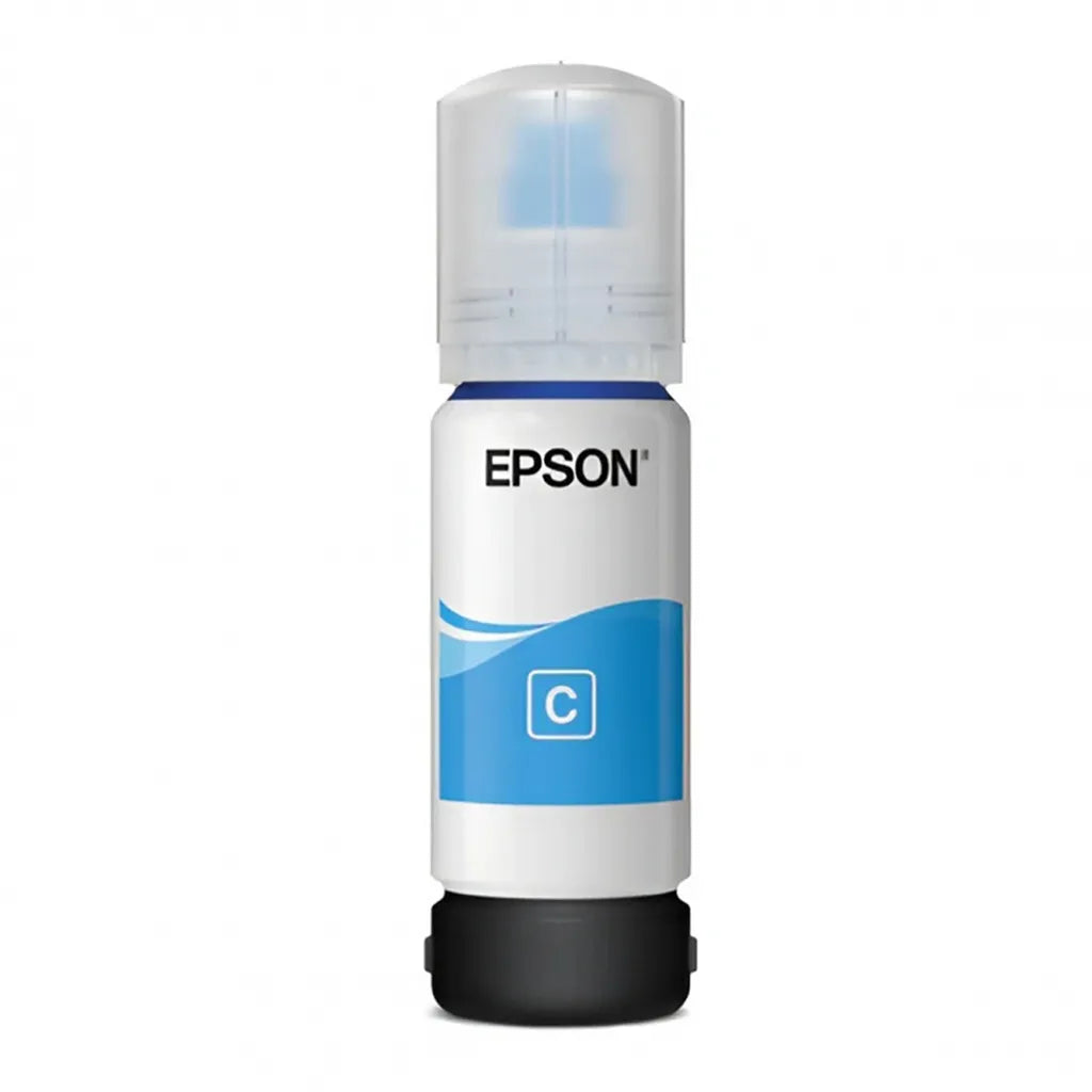 Epson 008 (C13T06G298) Cyan Ink Bottle 70ml Pigment Ink front view for Epson EcoTank printers -tpstech.in