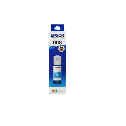 Epson 008 (C13T06G298) Cyan Ink Bottle 70ml Pigment Ink retail box front view for EcoTank printers -tpstech.in