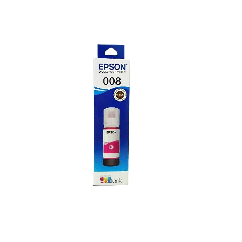 Epson 008 (C13T06G398) Magenta Ink Bottle 70ml retail box front view for EcoTank printers -tpstech.in
