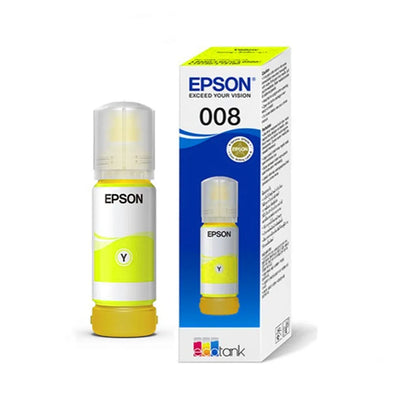Epson 008 (C13T06G498) T06G Yellow Ink Bottle 70ml Pigment Ink with original retail box for Epson EcoTank printers -tpstech.in