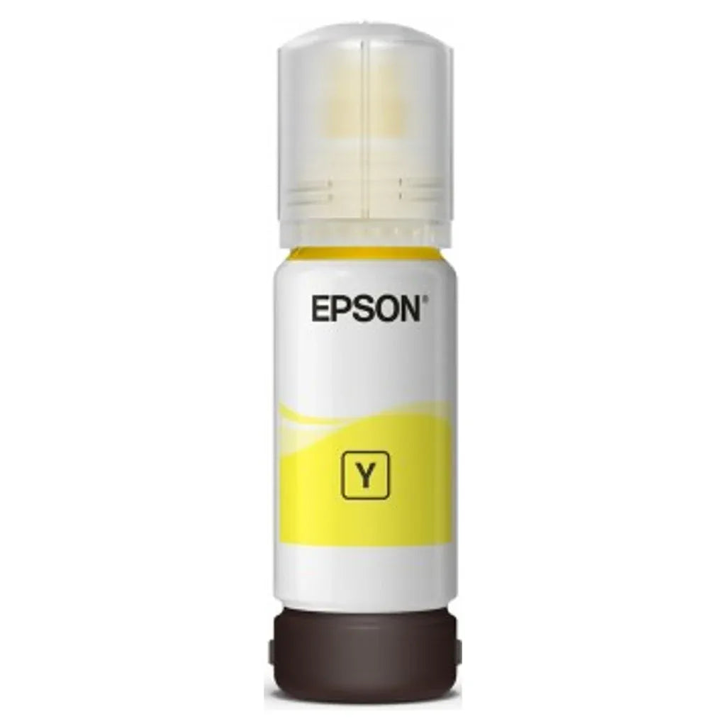 Epson 008 (C13T06G498) T06G Yellow Ink Bottle 70ml Pigment Ink front view for EcoTank printers -tpstech.in