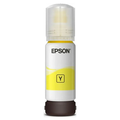 Epson 008 (C13T06G498) T06G Yellow Ink Bottle 70ml Pigment Ink front view for EcoTank printers -tpstech.in