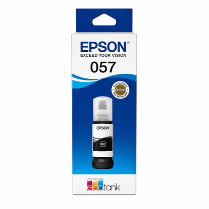 Epson 057 (C13T09D198) Black Ink Bottle 70ml retail box front view for L8050 and L18050 printers -tpstech.in