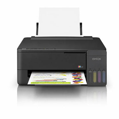 Epson EcoTank L1350 Single Function Color Ink Tank Printer front view with printed color output -tpstech.in