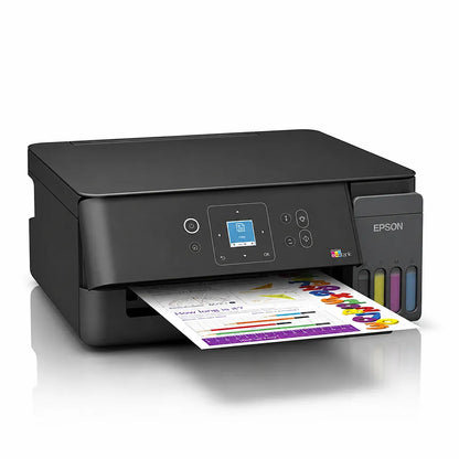 Epson EcoTank L3360 A4 Wi-Fi All-in-One Ink Tank Printer front perspective view for home and office printing -tpstech.in