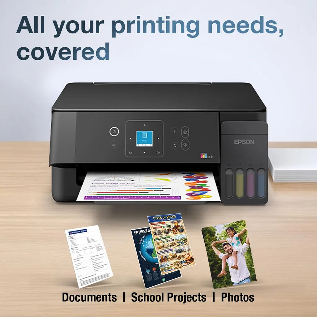 Epson EcoTank L3360 Wi-Fi All-in-One Ink Tank Printer ideal for documents school projects and photos -tpstech.in