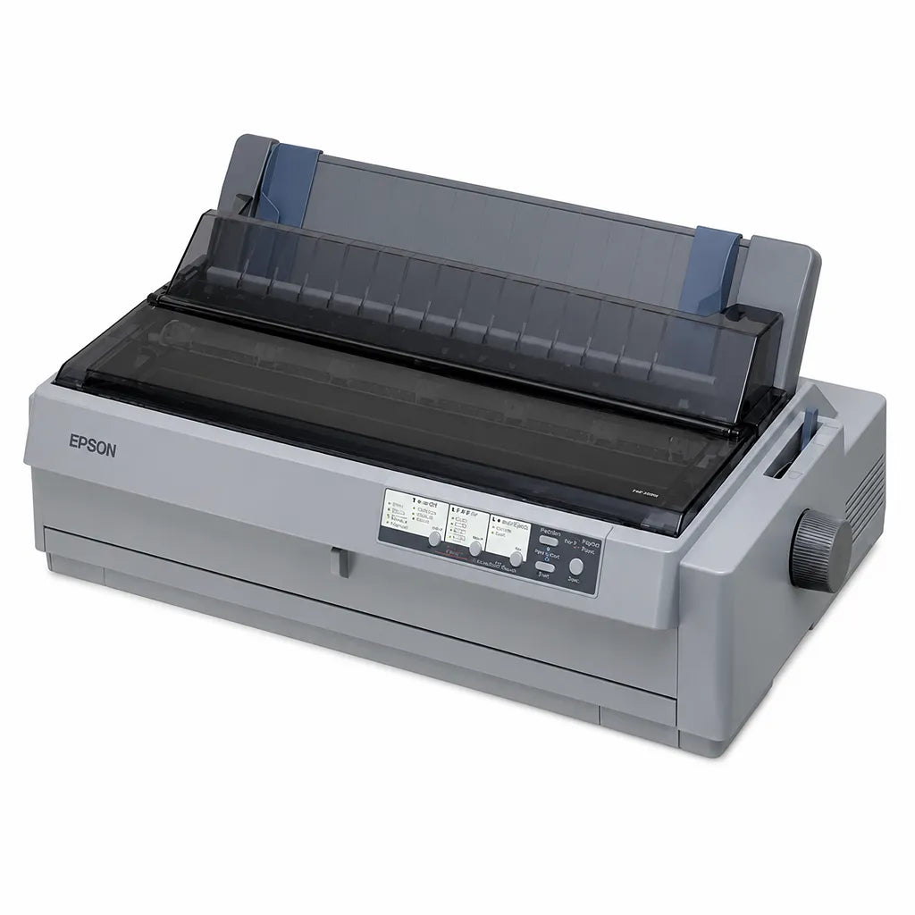 Epson LQ-2190 24-Pin Dot Matrix Printer front left angle view with wide carriage design for business printing -tpstech.in