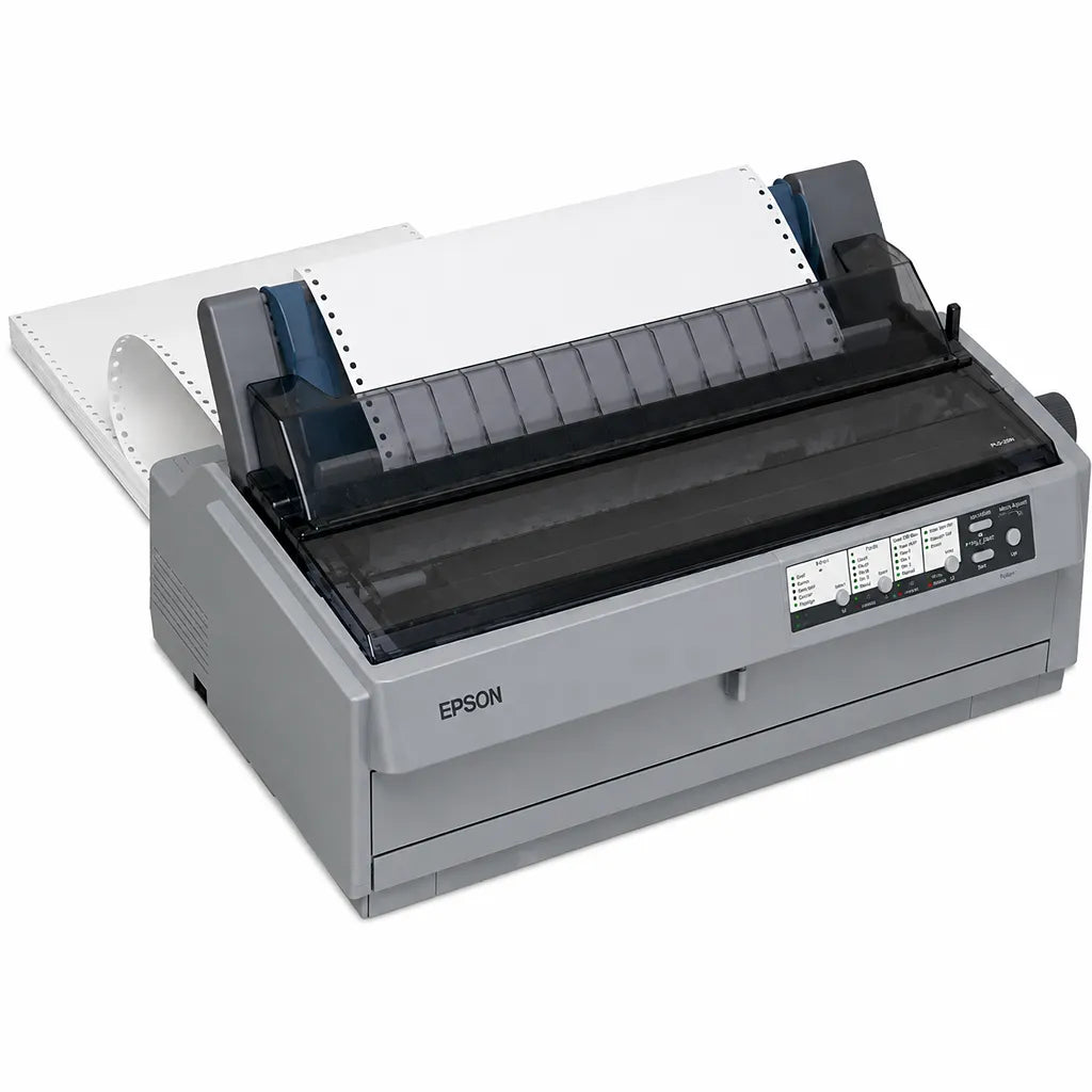 Epson LQ-2190 dot matrix printer loaded with continuous paper for invoices and multi-part forms -tpstech.in