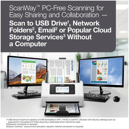 ScanWay PC-free scanning to USB drive, network folders, email, and cloud storage on Epson WorkForce DS-900WN -tpstech.in