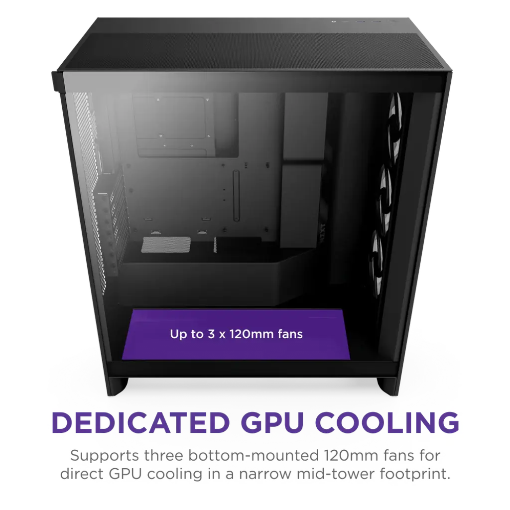 NZXT H7 Flow RGB Tempered Glass Compact Mid-Tower ATX Airflow Case