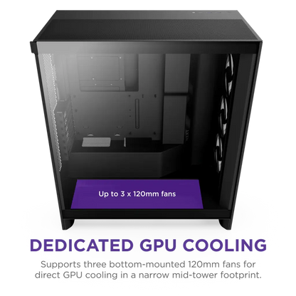 NZXT H7 Flow RGB Tempered Glass Compact Mid-Tower ATX Airflow Case