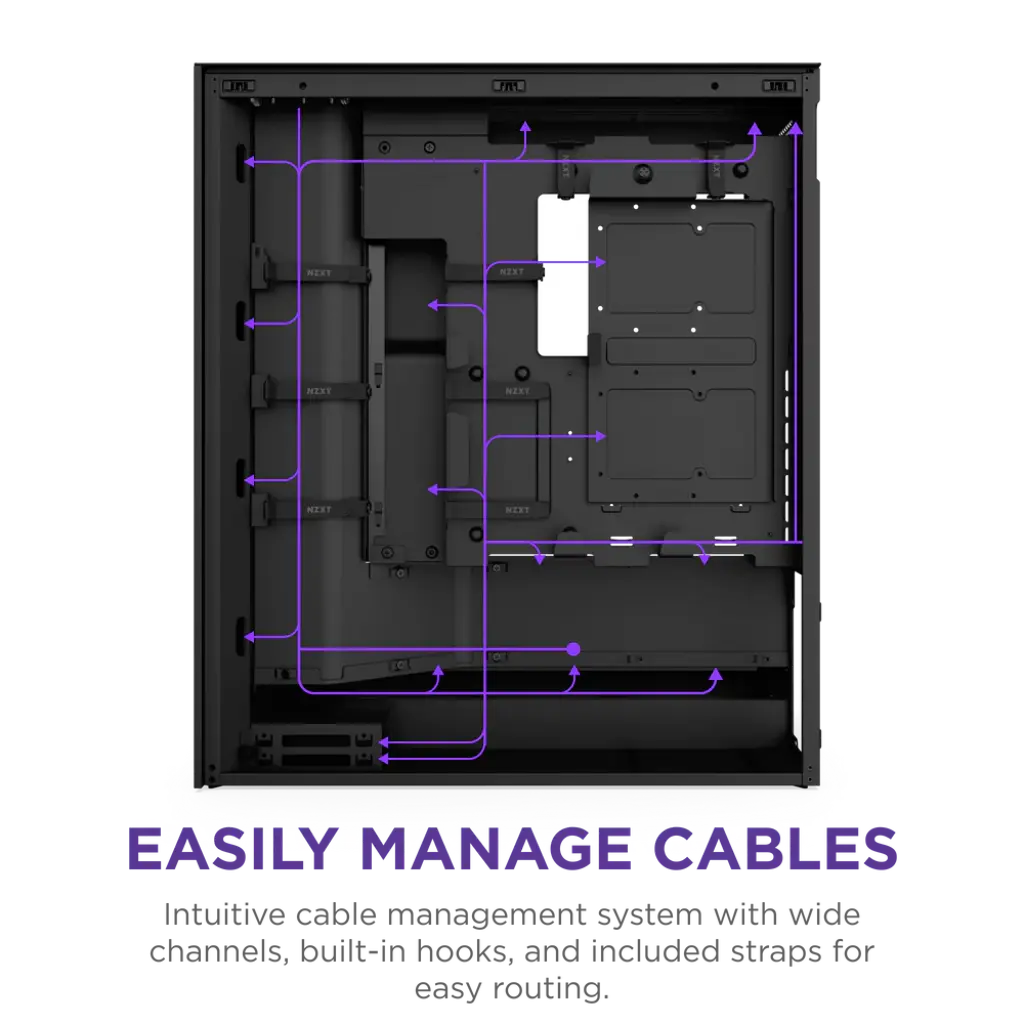 NZXT H7 Flow RGB Tempered Glass Compact Mid-Tower ATX Airflow Case